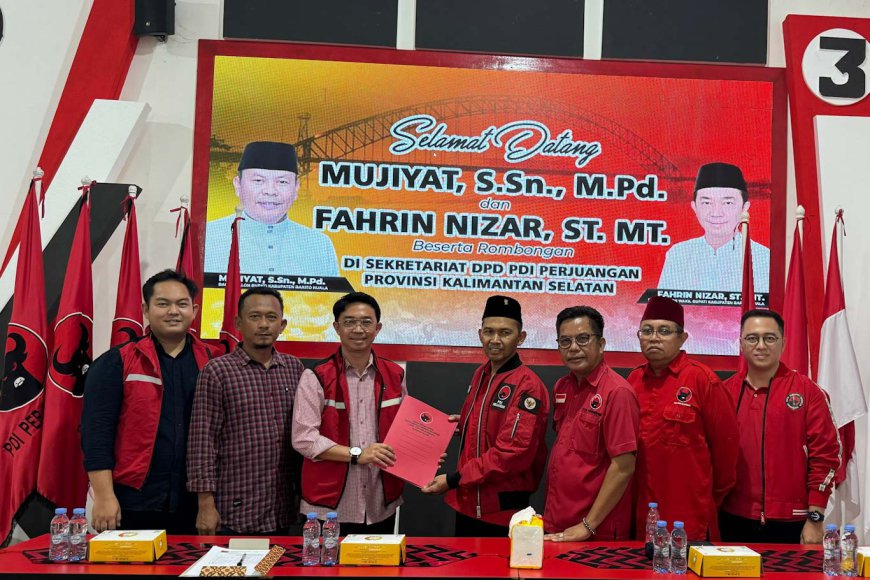 Tancap Gas Menuju Pilkada Batola 2024, Mujiyat-Fahrin Mendaftar ke PDIP dan Gerindra