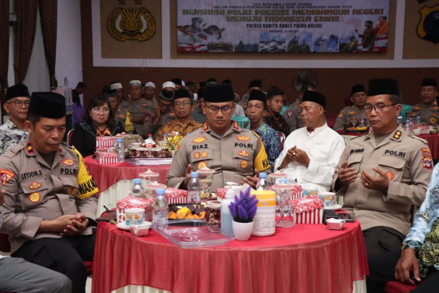 Sambut Hari Bhayangkara ke-78, Polres Batola Gelar Doa Bersama Lintas Agama