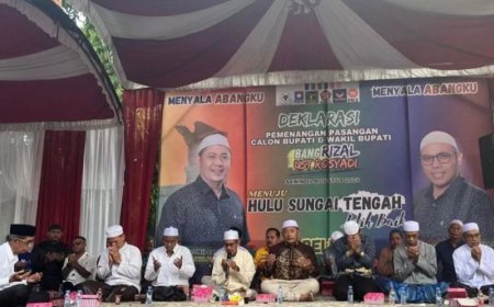 Menyala Abangku! Rizal-Rosyadi Deklarasi Maju di Pilkada HST 2024