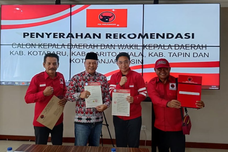 Mujiyat-Fahrin Resmi Terima B1-KWK PDIP, Siap Mendaftar ke KPU Batola