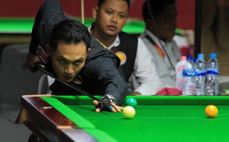 Gebby Bawa Biliar Kalsel Berjaya di Nomor Snooker PON 2024
