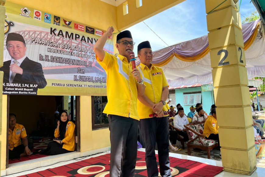 Kampanye Dialogis di Barambai, Rahmadian Noor-Sumarji Menekankan Pinjaman Pupuk Tanpa Bunga