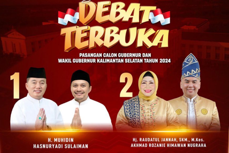 Jangan Terlewat! Berikut Link Live Streaming Debat Pertama Calon Gubernur-Wakil Gubernur Kalsel 2024