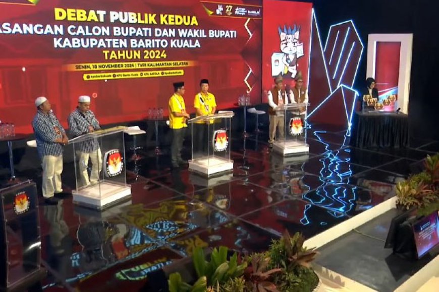 Debat Pamungkas Pilkada Batola 2024, Tiga Pasangan Calon Mempertajam Visi Misi