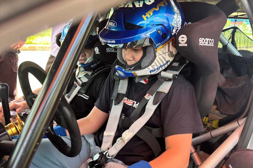 Bukan Kaleng-kaleng, Putra Rihan Variza Langsung Jajal Mobil Rally3 di Trek