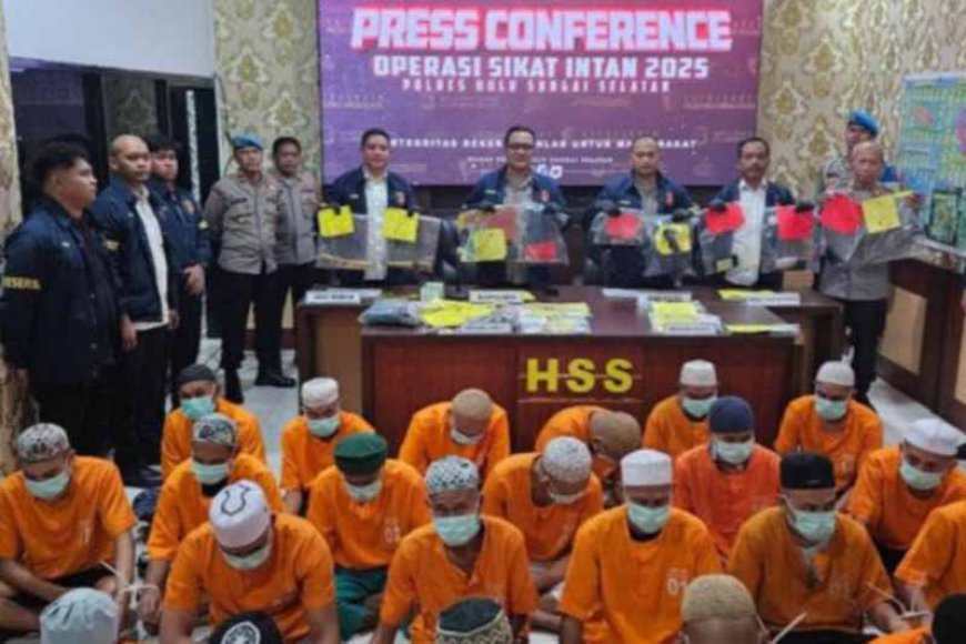 Operasi Sikat Intan 2025 di HSS, 29 Pelaku Kriminal Diciduk