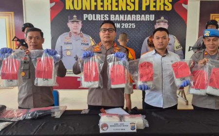 Kiriman 10,3 Kilogram Sabu Asal Kalbar Menuju Sulsel Digagalkan Polres Banjarbaru