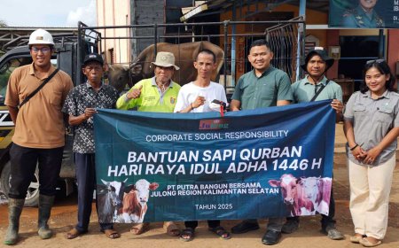 Julong Group Region Kalsel Salurkan Sapi Kurban, Warga Sambut Antusias