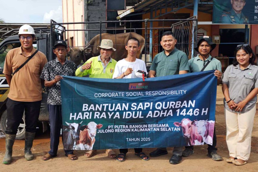 Julong Group Region Kalsel Salurkan Sapi Kurban, Warga Sambut Antusias