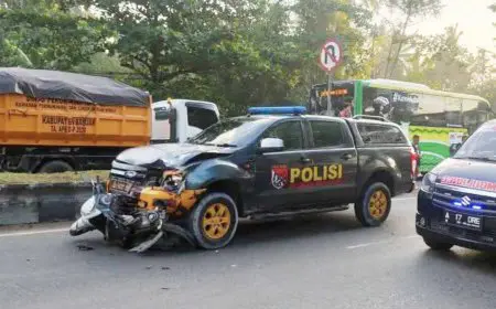 Mobil Unit Satwa Polda Kalsel Terlibat Lakalantas di Banjarbaru, Seorang Pemotor Tewas