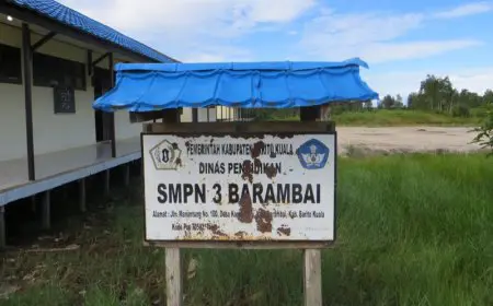 Pembangunan Gedung SMPN 3 Barambai Batola Diduga Serobot Tanah Warga