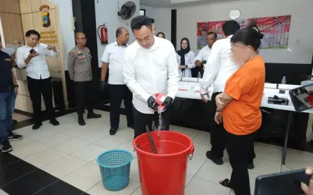 Polresta Banjarmasin Memusnahkan 509 Gram Sabu Senilai Rp765 Juta