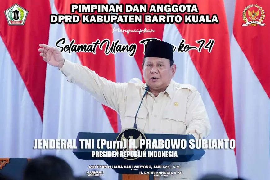 DPRD Batola Mengucapkan Selamat Ulang Tahun Untuk Presiden Prabowo Subianto