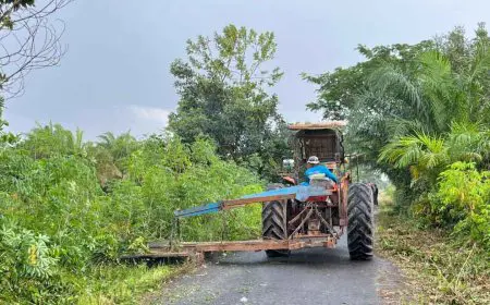 Dukung Kelancaran Haul Guru Sekumpul, Julong Group Bersihkan Bahu Jalan Sungai Bamban-Jejangkit Pasar