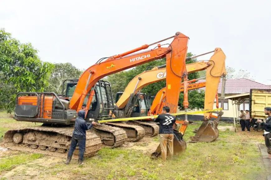 Polda Kalsel Sita 4 Ekskavator di Tambang Ilegal, 4 Pelaku Berstatus Tersangka