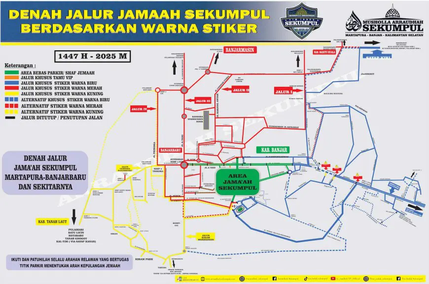 Jangan Salah Arah! Berikut Denah Jalur Jemaah Sekumpul di Momen 5 Rajab