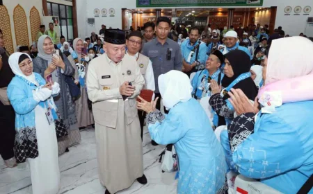 Dilepas Gubernur Kalsel, Kloter 01 Embarkasi Banjarmasin Berangkat ke Tanah Suci