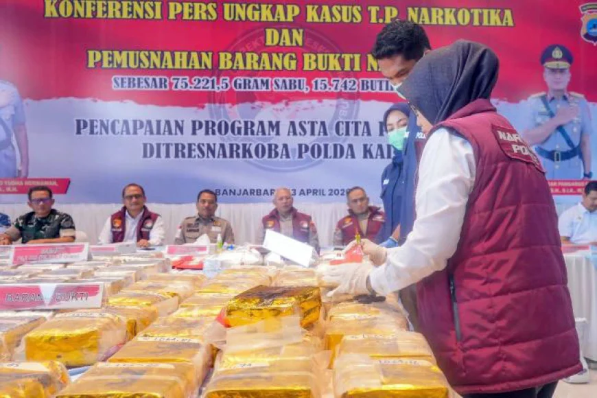 Jaringan Fredy Pratama Kembali Terbongkar, Polda Kalsel Sita 43 Kilogram Sabu