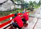 Kolaborasi Polres Batola dan Warga, Jembatan Merah Putih di Barambai Tuntas 100 Persen