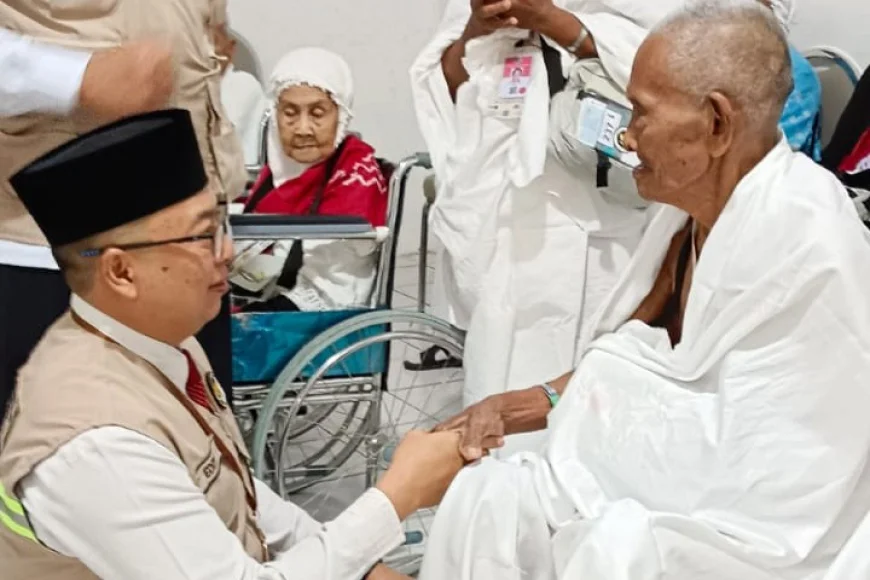 Berusia 102 Tahun, Mbah Kasrun Asal Batola Menginspirasi Jemaah Haji Embarkasi Banjarmasin