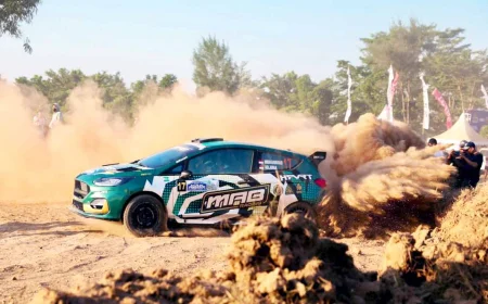 Nyaris Terbalik di SS Terakhir, Pereli Muda Kalsel Tetap Naik Podium Kejurnas Sprint Rally Semarang