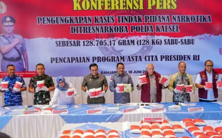 Polda Kalsel Bongkar 128 Kg Sabu Jaringan Fredy Pratama, 600 Ribu Jiwa Terselamatkan