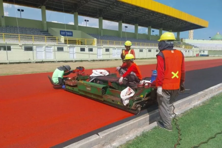 Stadion 17 Mei Banjarmasin Bersolek, Lintasan Atletik Ditarget Rampung Akhir Juni