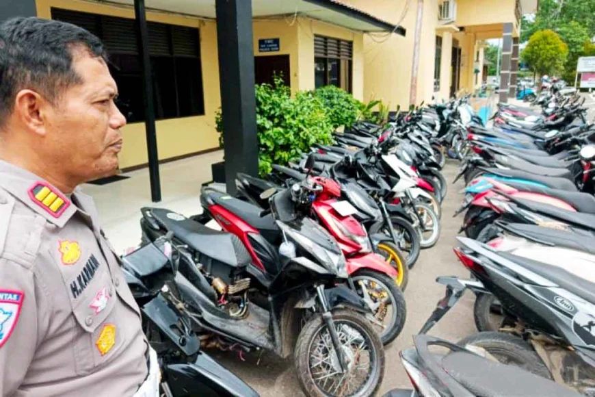 Balap Liar di Rantau Baru Dibubarkan, 42 Sepeda Motor Diamankan Polres Tapin