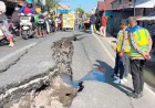 Jalan Veteran Sungai Lulut Kembali Ambles, PUPR Kalsel Melakukan Penanganan Sementara