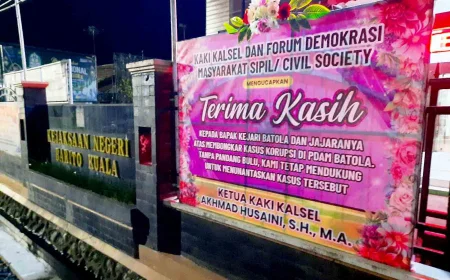 Publik Dukung Kejari Batola Lewat Papan Bunga, Minta Dugaan Korupsi di PDAM Diusut Tuntas