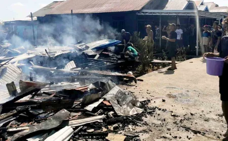 Api Mengamuk di Muara Pulau Batola, 13 Rumah Rusak dan 2 Warga Alami Luka Bakar