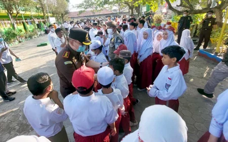 Antisipasi Dampak Asap Karhutla, Forkopimda Batola Turun Langsung Berbagi Masker