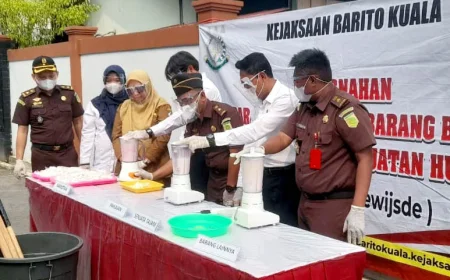 Kejari Batola Memusnahkan Barang Bukti 36 Perkara, Narkotika Masih Mendominasi