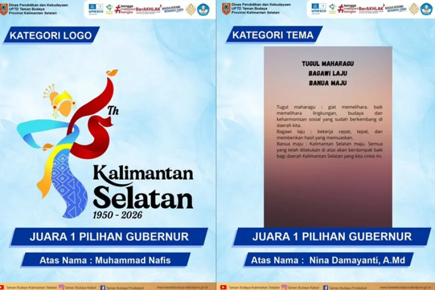 Dari Puluhan Karya, Berikut Pemenang Lomba Tema dan Logo Hari Jadi ke-76 Kalsel
