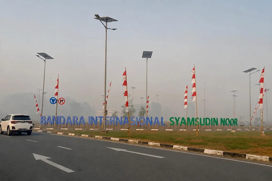 Kabut Asap Karhutla Selimuti Bandara Syamsudin Noor, 10 Penerbangan Terdampak