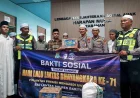 Hari Lalu Lintas Bhayangkara ke-71, Satlantas Polres Batola Berbagi Bersama Anak Panti dan Warga