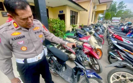 Puluhan Motor Diamankan Dalam Penertiban Balap Liar di Rantau Baru Tapin