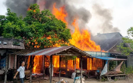 Dua Kebakaran Dalam Sepekan, Belasan Rumah Warga Labuan Amas Selatan HST Rusak