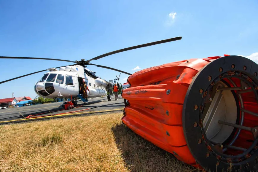 2 Helikopter Water Bombing Kembali ke Australia, Bagaimana Operasi Udara Karhutla Kalsel?